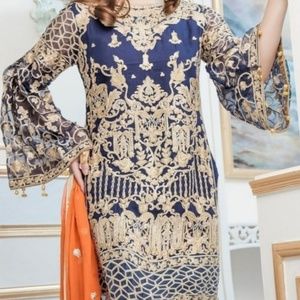 Pakistani designer heavily embroidered dress new